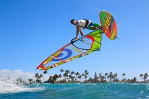 Neil pryde Windsurfing action shot