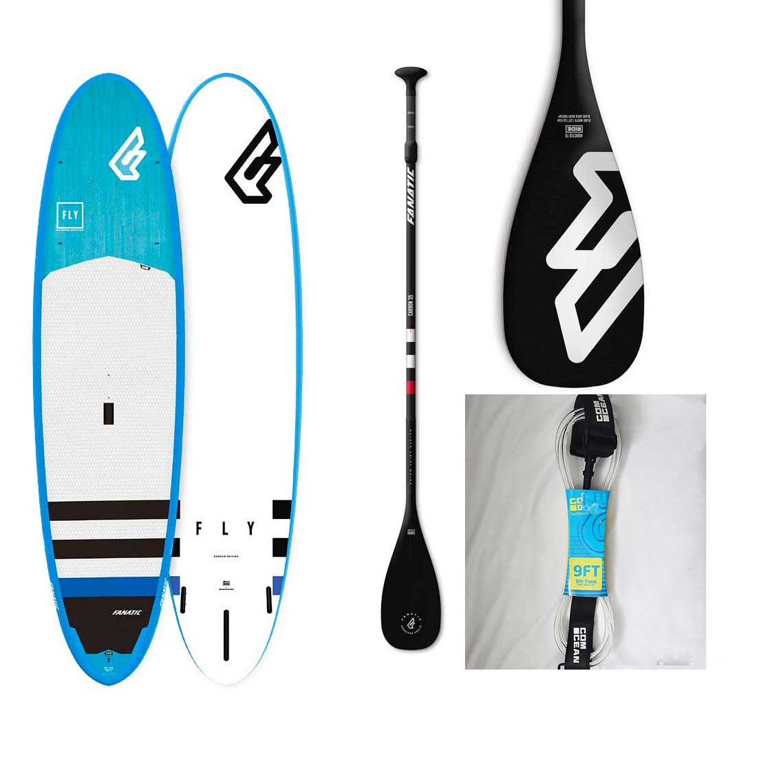 Fanatic Fly Air Pure inflatable SUP 10.4 Stand up Paddle Board Carbon Guide 315c 