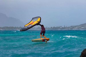 wing surfer or wind ding at jay sailsin action