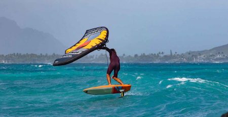 wing surfer or wind ding at jay sailsin action